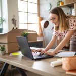 A Female Gig Economy Worker Using A Laptop. Gig Workers Can Use Small Business Accounting And Tax Prep Services.